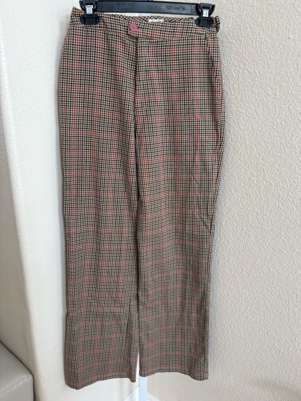 Brandy Melville John Galt Houndstooth Plaid Straight Leg Pants - Size XS